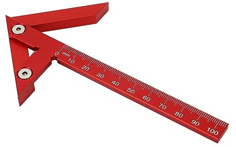 Aluminium Winkelmesser 105 mm, Lineal mit 45° & 90° Winkel für Holzbearbeitung, präzises Messwerkzeug mit Skalierung für Handwerker und Heimwerker