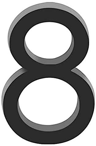 4 Inch Self-adhesive Door House Numbers 3D Mailbox Numbers Stickers Street Address Number for Mailbox Signs Chrome Plated (Black-8)
