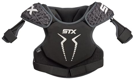 STX Stallion 75 Lacrosse Shoulder Pad, Black/Gray, Medium