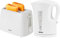 Geepas Electric Kettle & 2 Slice Bread Toaster Kitchen Combo Set | 2200W 1.7L Cordless Jug Kettle Boil Dry Protection & Auto Shut Off | 650W 6 Level with Browning Control & Crumb Tray | White