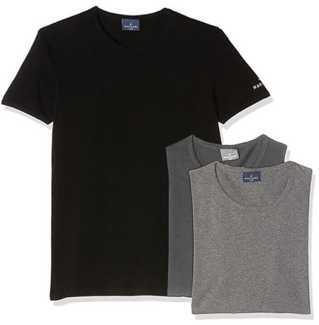 Navigare Maglietta Intima (Pacco da 3) Uomo (L, 3 Magliette Grigio Chiaro-Grigio Medio-Nero)