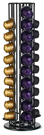 Wrobic Porta capsule girevole per 40 capsule di caffè Nespresso, nero (Nespresso 40)