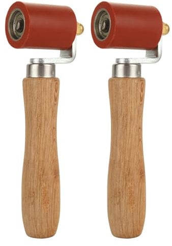 GBACHOOSE 2Pcs Silicone Seam Roller High Temperature Resistant Seam Hand Pressure Roller Welding Tool 40MM Rubber Roller (Red)