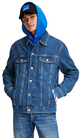 Karl Lagerfeld Jeans Herren Regular Denim Jacket Washed Mid Blue XXL