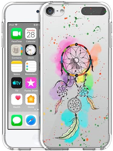 GlamCase Schutzhülle für iPod Touch 7. / 6. / 5. Generation, transparent, Wasserfarben, Traumfänger, bedruckt, schmale Passform, flexibel, transparent, stoßfest, Designer-Schutzhülle für iPod Touch