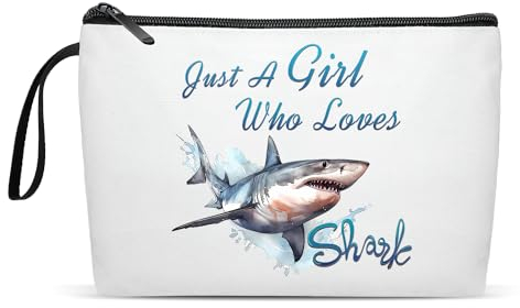 PARTNER Hai-Polyester-Make-up-Tasche, Geldbörse, Urlaub, Hai, Kosmetiktasche, Make-up-Tasche, Auskleidung für Tierliebhaber, Hai, multifunktionale Tasche, Hai, tragbare Hand-Kulturbeutel, Hai,
