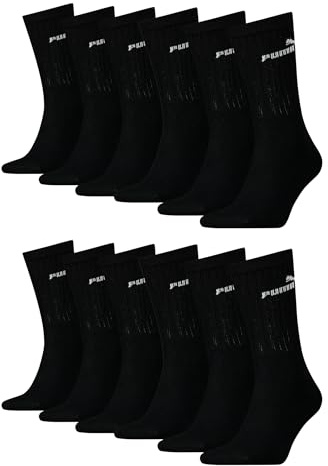PUMA Unisex Crew Tennissocken Sportsocken Socken für Damen Herren 12 Paar