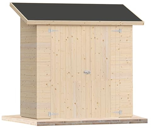 Casetta da giardino in legno per esterno 2Mq 200x100 20mm MADE IN ITALY mod. BERGAMO - casetta in legno, armadio rimessa attrezzi, deposito, box ideale per terrazzi e balconi (Senza Pavimento)