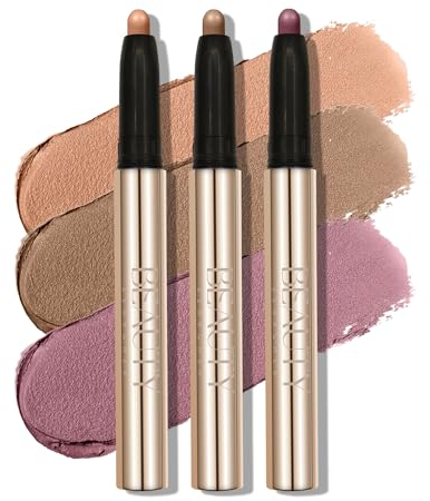 3PCS Lidschatten-Stift-Set, Mehrfarbig, Wasserdichtes Cremiges Langanhaltendes Augen-Makeup, Natürliche & Schimmernde Farbtöne Konturen-Stift, Frauen-Make-up-Set (#E)