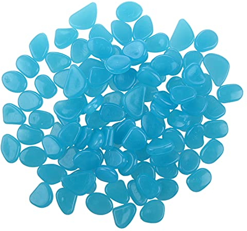 BDXMKS Guijarros Decorativos 100 Brillo Hecho por el Hombre en la Piedra de los guijarros Oscuros para la Pasarela del jardín Azul Cielo