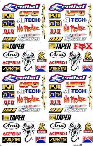Sponsoren Sponsor Logo - 1 Bogen 27x18 cm (10.6x7.1 inch), für Roller, Motorrad, Auto, Skateboard, Snowboard und mehr! Perfekt für Motorsport-Enthusiasten Aufkleber Sticker selbstklebend