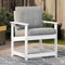 Homgoday Gartenstuhl Garten Essstuhl Balkonstuhl Gartenstühle Relaxstuhl Sessel Stuhl Gartensessel Holzstuhl Balkonstühle Relaxsessel Gartenmöbel Weiß 62x55x77 cm Massivholz Kiefer