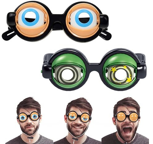 Bimhayuu Lunettes folles, Yeux Clignotants, Halloween Lunettes Drôle, Lunettes Halloween Décoration Costume Cosplay Cadeau d'halloween Accessoires de Décoration de Fête (A+B)
