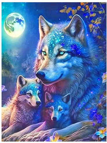 Peinture Numero Adulte, Loup Coloriage Par Numero Adulte, Toile Peinture Pour la Décoration de la Maison 40x50cm