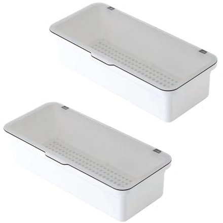 Qezodsx Vassoio per con Coperchio, Portautensili con Coperchio, Vassoio per in Plastica, Cassetto Portaposate, Organizer per Utensili, Contenitore D