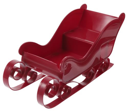 Gatuida Roter Weihnachtsschlitten Deko: Mini Weihnachtsdekoration Schlitten Vintage Weihnachtsdeko Tischfigur für Kaminsims Bücherregal Ferienhaus Tafelaufsatz