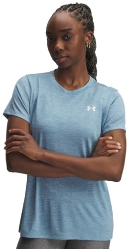 Under Armour Women's Tech Twist Short Sleeve Crew, (418) Blue Smoke / / White, M