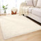 AIMECO Hochflor Teppich Wohnzimmer Carpet 200X200cm Anti-Rutsch Extra Große Teppiche Schlafzimmer flauschig Teppiche Matte Teppichen Mädchen Schlafzimmer und Kinderzimmer.Weiß (Beige)