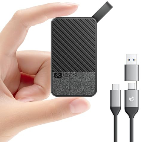 SAN ZANG MASTER Externe Festplatte 1TB,560 MB/s Lesen, 520 MB/s Schreiben,USB 3.2 Gen.1, Festplatte Extern für iPhone15-Serie, PC und Spielkonsole, Schwarz