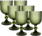 Sicignano | Set di 6 Calici in Pasta di Vetro, per 6 Persone, Bicchieri Ideali per la Tavola, Resistenti e Duraturi, Lavabili in Lavastoviglie, Colore Verde,Blu, 336 ml (6, VERDE)