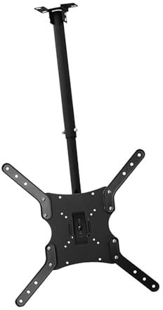 Soporte de TV para techo - Soporte de TV para techo ajustable, soporte de TV para techo, para televisores de 42 a 55 pulgadas con soporte giratorio e inclinable, rotación de 360 grados, TV i