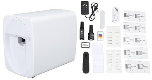 Vomeko Smart Nail Printer, Nail Art Printer,App Control Camera Identification Portable DIY Nail Art Color Printing Machine for Home Travel Party (White)