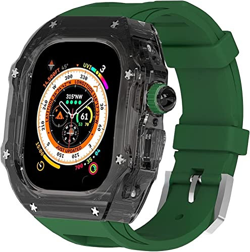 BNCXMO Clear Watch Case+Watch Band Modification Kit ， für Ultra 49 mm ， vollständig transparente Uhrenabdeckung und Watch -Gurt -Mod -Set ， für iWatch 8 7 6 5 4 SE -Serie