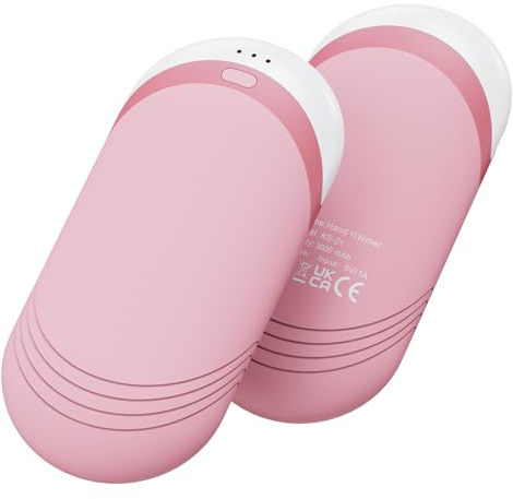 KARECEL Handwärmer Elektrisch 2er-Pack, Wärmeleitendem Silikon Handwärmer Wiederverwendbar, Doppelseitige Hitze, 6000mAh USB Tragbare Elektrischer Taschenwärmer, Weihnachten Geschenk Frauen Männer