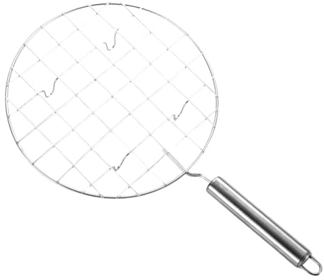 Genérico Edelstahl-Wire Roaster - Robust Edelstahl Drahtschneider mit Griff, Square Jali mit ergonomischem Holzgriff | Cheese Toast Grill Tool für BBQ Camping Picknick