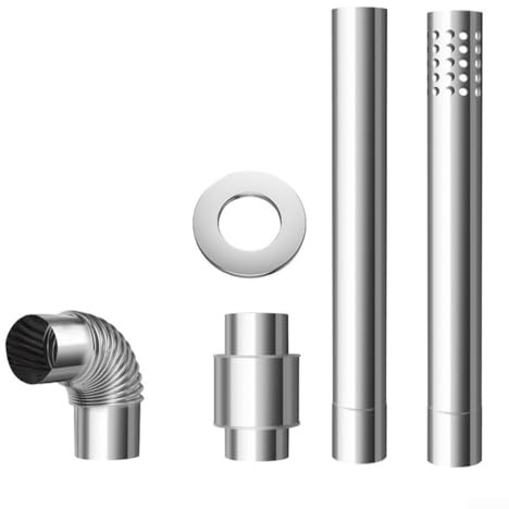 QuivyLivy Sistema di canna fumaria multi canna fumaria per scaldabagno a gas in acciaio inox rivestimento canna fumaria fai da te kit tubo stufa con sezioni perforate e dritte