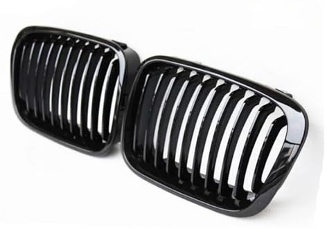 Schwarz Glanz Kühler Für E46 4 Tür 1998 1999 2000 2001 Glanz Schwarz Front Niere Kühlergrill Lamellen Stil Grill Für Doppelsteg(Matt black)