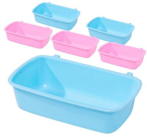 Homoyoyo Lot de 6 Bols Suspendus pour Petits Animaux en PP, Facile à Transporter et Sûr, pour Eau et Nourriture de Hamster en Cage