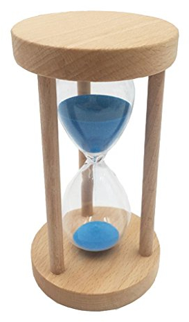 Gazechimp Sanduhren Sanduhr Zähneputzen - 10 Minute/ 15 Minuten / 30 Minuten - Holz + Glas + Sand - Perfekt für Kochen, Zahnbürste, Spielen, Trainieren - Blau, 30 Minuten
