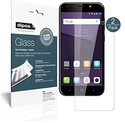 dipos I 2X Displayschutz klar kompatibel mit ZTE Blade A6 Schutzfolie 9H Anti-Shock