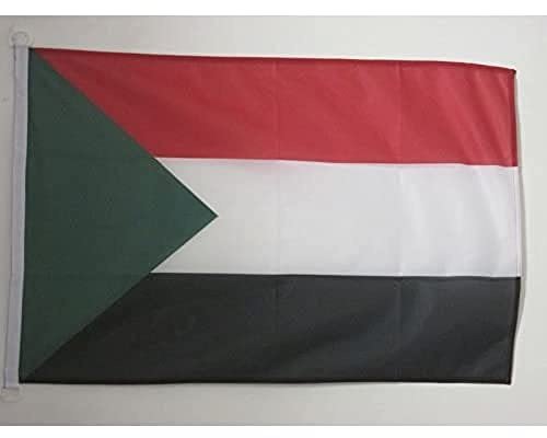 AZ FLAG Sudan Boat Flag 45x30 cm Mesh Polyester Plastic Rings | Outdoor and marine use Sudanese 12x18 in boat flag weather resistant with double stitched seams and reinforced edges