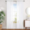 MYSTIC-HOME Sheer Vorhänge weiß 160 cm Länge, für Wohnzimmer, Schlafzimmer, Set 2, 132.1 x 160 cm Garten 52 Wx95 L weiß
