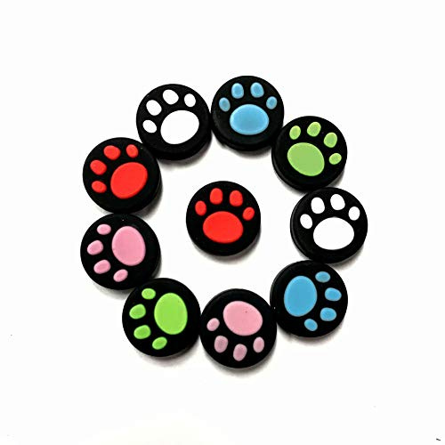 10 pz Silicone Analogico Controller Thumb Stick Grips Cap Cute Cat Paw per Nintend Switch NS Controller Joy-Con Thumbstick