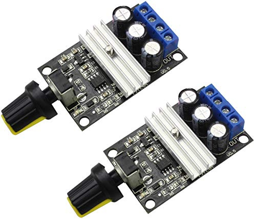 TECNOIOT 2pcs DC 3A 80W DC 6V 12V 24V 28V PWM Motor Speed Controller Regulator Adjustable