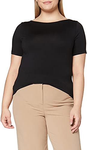 Vero Moda Women's Vmpanda Modal S/S Top Ga Noos T Shirt, Black, 16 UK