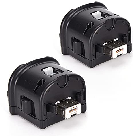 Wii Motion Plus Adapter, 2 Packs Upgraded Motion Attachment for Wii Remote Controller (Black)