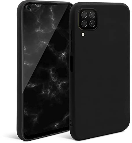 Moozy Minimalist Series, Cover in Silicone per Huawei P40 Lite, Nero - Finitura Opaca, Custodia Sottile e Morbida in TPU