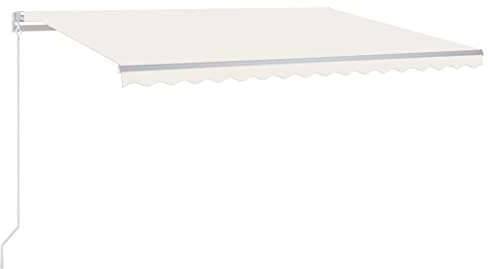vidaXL Gelenkarmmarkise Einziehbar Markise Sonnenmarkise Balkonmarkise Sonnenschutz Sichtschutz Fenster Terrasse Garten 450x300cm Creme