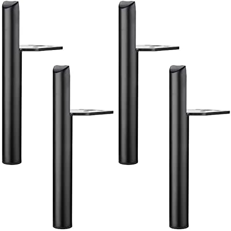 SHUIOG 4 Stück Ersatz Möbelfüße Metall, 6 / 15cm Schwarz Möbelfüsse, DIY Möbel Füße Tischbeine Schrankfüsse, (15cm, Black)