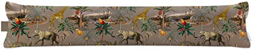 Izabela Peters Luxurious Eco-Friendly Draught Excluder - Safari Voyage - Dovedale Stone - Extra Long - Window Door Seal, Fabric Draft Excluder Cushion Stopper For Door Bottom