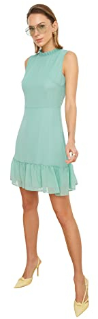 TRENDYOL Damen Mint Frilly Business Casual Dress, Mint, 36 EU