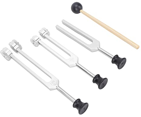 128Hz/256Hz/512Hz Stimmgabel Aluminiumlegierung Stimmgabel Angebot Genaue Frequenzgang, hammer Sound Healing Tool Set zur Meditation und Therapie (#1)