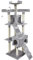 AQPET Tiragraffi Manhattan 170 cm con Cuccia per Gatti Albero Parco Giochi Gioco Tira Graffi per Gatto Grigio
