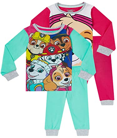 PAW PATROL Mädchen Schlafanzug 2er Pack Skye und Everest Mehrfarbig 116