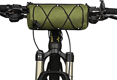 KOSIBATE Fahrrad-Lenkertasche, Rahmentasche mit Schultergurt, Fahrrad-Vordertasche, Rolltasche, für Mountainbike, Rennrad, Fahrradzubehör, Grün