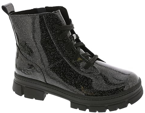 UGG Ashton Lace Up Glitter, Stivale classico Unisex - Bambini e ragazzi, Nero Glitter Black, 38 EU